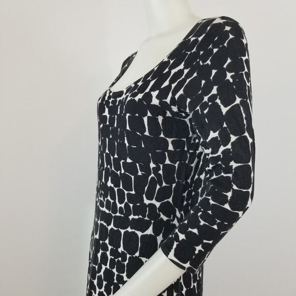 Kenneth Cole Knit Small Sweater Dress Animal print Black Long Sleeve Giraffe - Picture 3 of 9